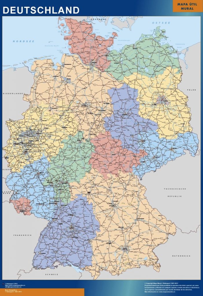 Mapa Alemania plastificado